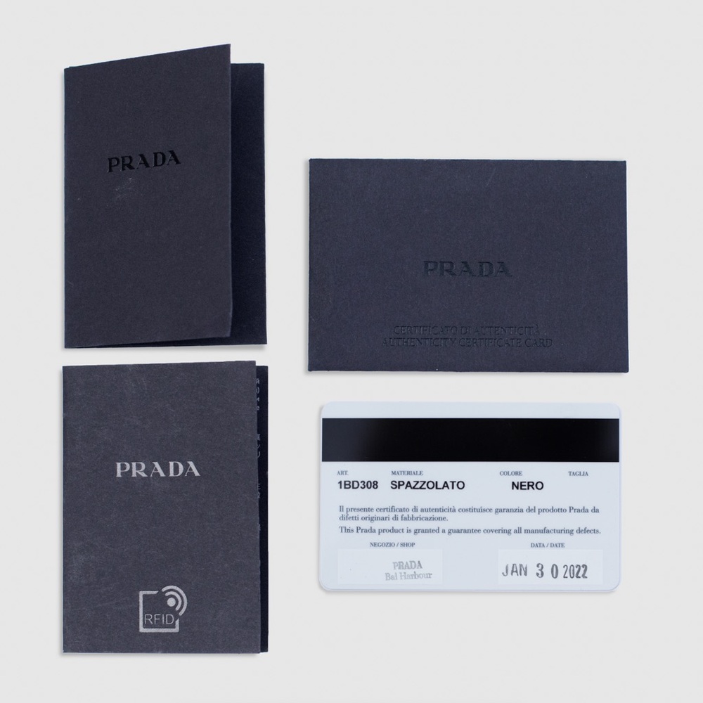 Authentic Prada Black Brushed Leather Shoulderbag… - image 7